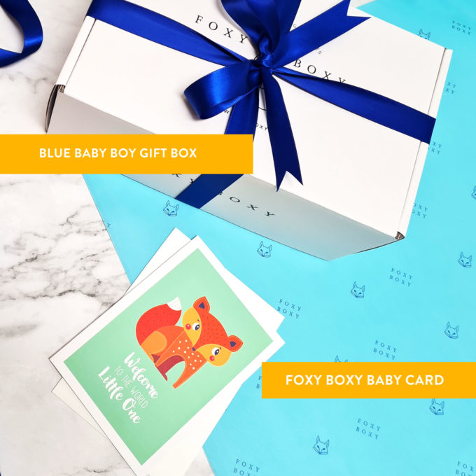 Blue Baby Boy gift box, baby shower hamper New Zealand, NZ Hamper