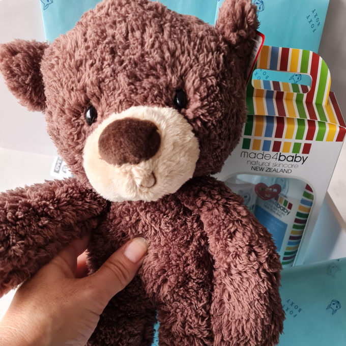 GUND Fuzzy Bear so cute plush, Baby gift box NZ