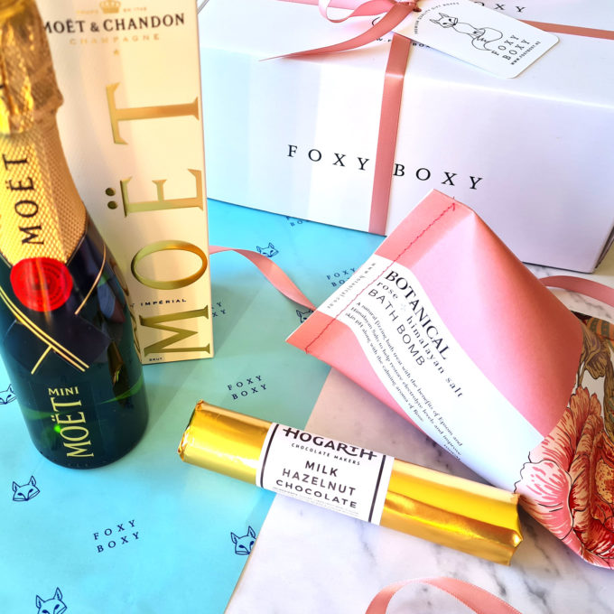 Bestselling Olivia gift box by FOXY BOXY champagne gift