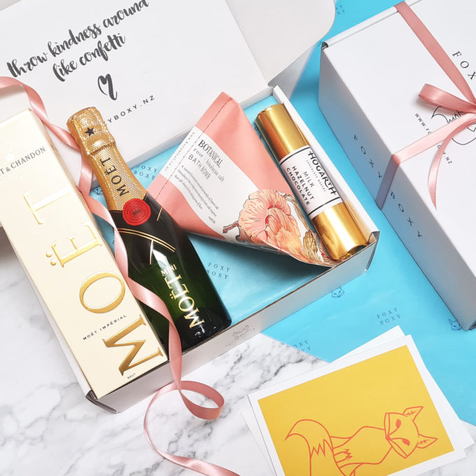 Affordable Champagne Hamper, Olivia Gift Box FOXY BOXY