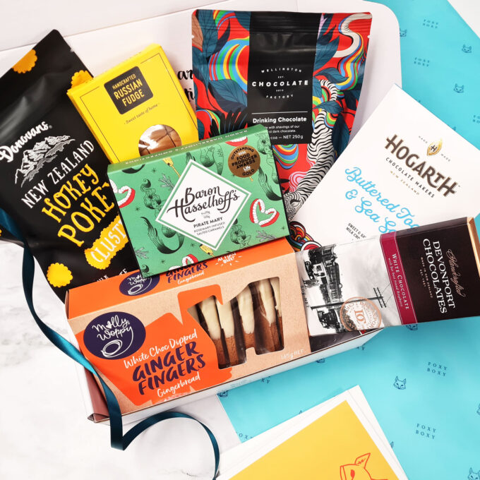 Chocoholic Hot Chocolate gift box by FOXY BOXY. Delivered New Zealand-wide
