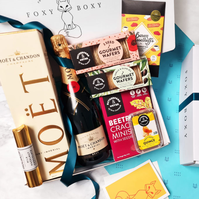Moët Celebration gift box, gourmet Champagne hamper by FOXY BOXY