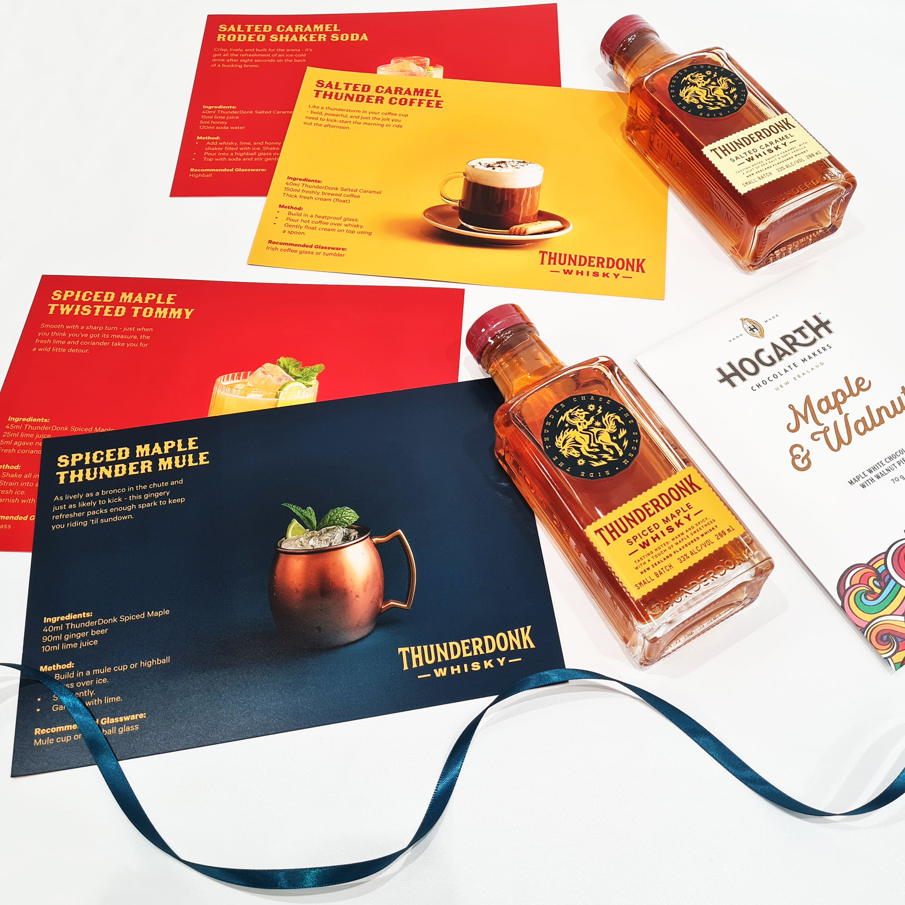 thunderdonk-cocktail-recipe-cards Thunderdonk Spiced Maple Whisky & Thunderdonk Salted Caramel Whisky with cocktail recipe cards