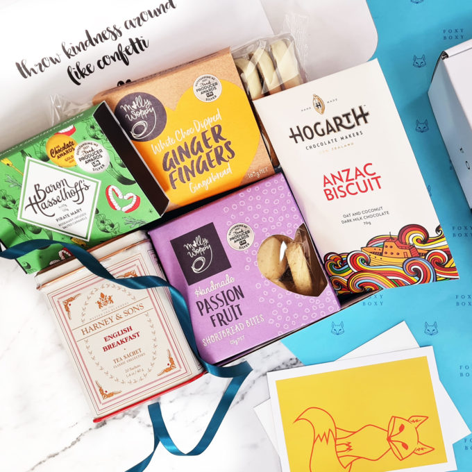 Modern Tea gift basket, biscuits, chocolate gift box hamper NZ