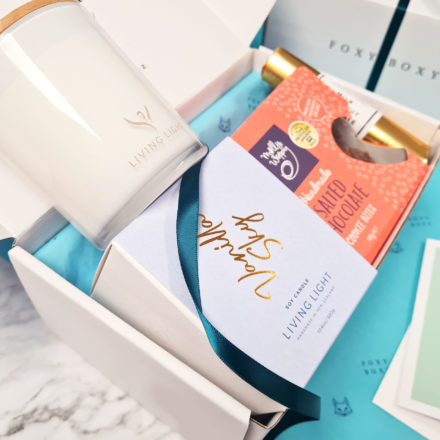 Thinking Of You Gift Box By FOXY BOXY, Large Scented Candle, Cookie Bites And Award-winning Chocolate