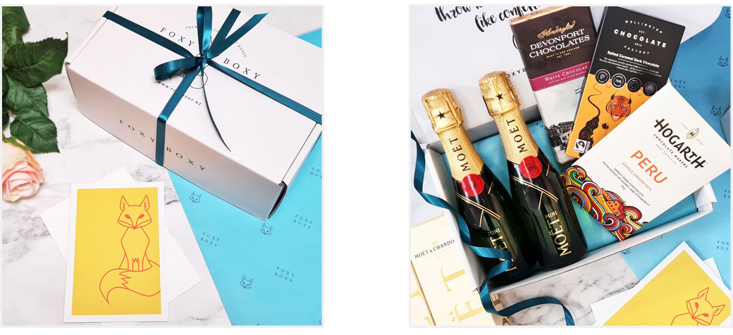 Sparkling celebration gift box, modern gift basket for weddings-engagement-present