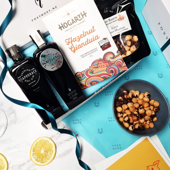 Gintastic Scrapegrace Hamper, featuring 2 delicious NZ gins, roasted hazelnuts and award-winning craft chocolate