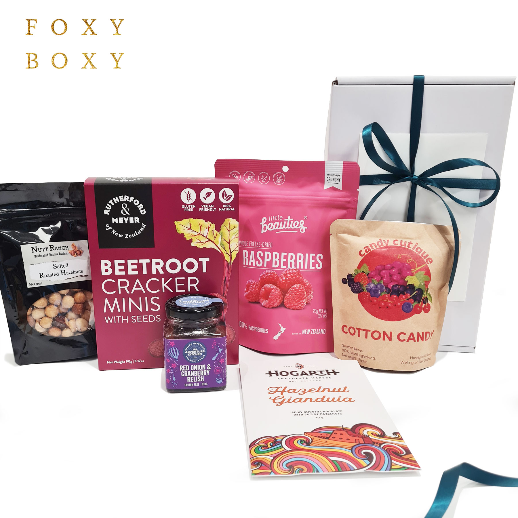Rise Of The Vegans gift box, vegan and gluten-free foodie hamper from FOXY BOXY