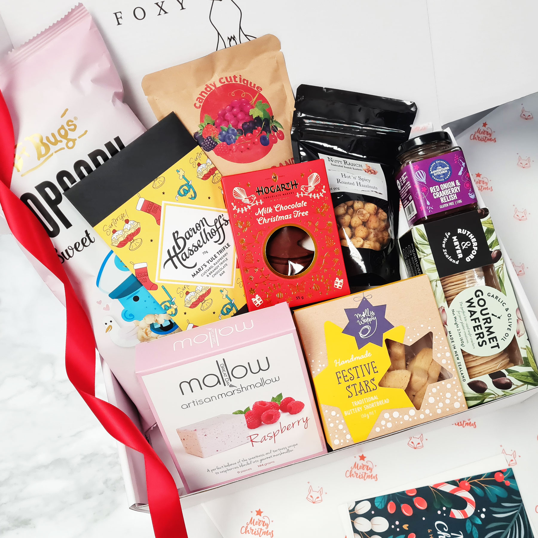 FOXY-BOXY-Family-Christmas-Hamper-delivered-New-Zealand-wide-crowd-pleaser Family Christmas Hamper by FOXY BOXY. Sweet & savoury treats for the whole family. All New Zealand made deliciousness.