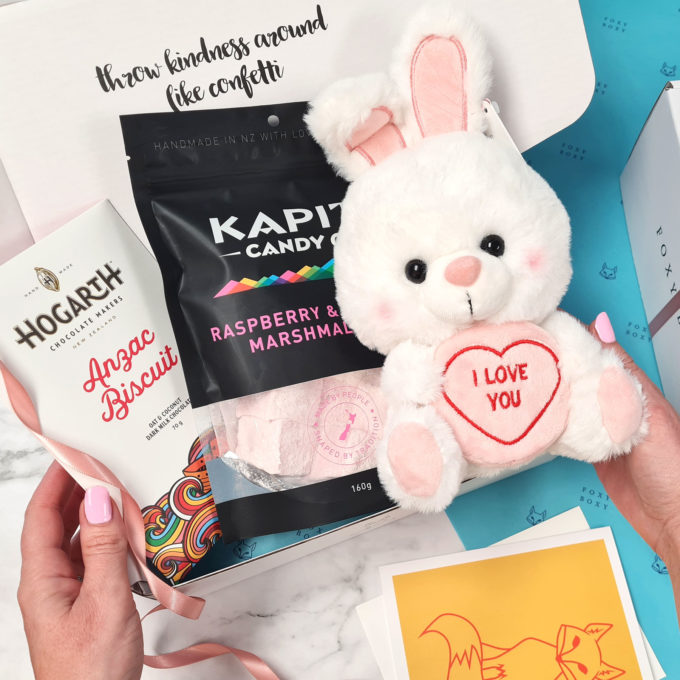 Betty Bunny Hamper by FOXY BOXY - cute bunny plush, chocolate and marshmallow treats
