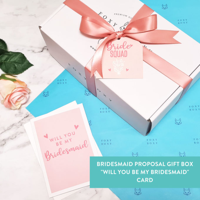 Will You Be My Bridesmaid Card and Bride Squad Gift Hmaper