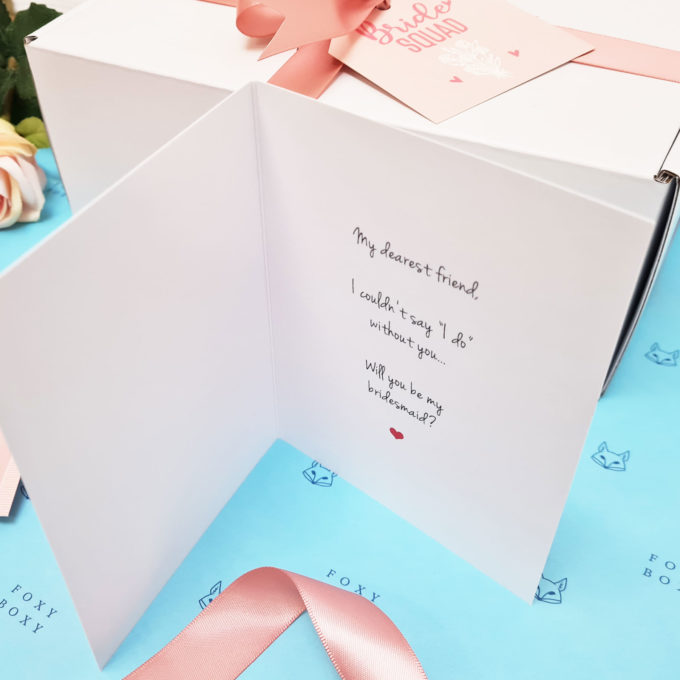 Will you be my bridesmaid message in card