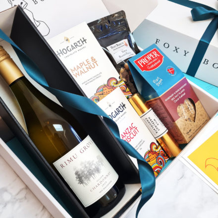 NZ Wine Hamper Featuring Nelson Chardonnay FOXY BOXY Gift Boxes