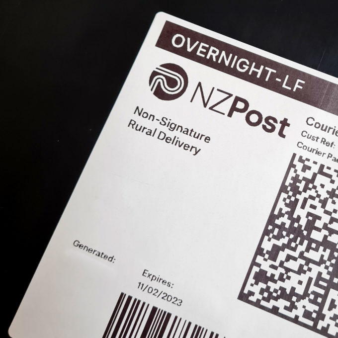Rural NZ Post courier delivery label