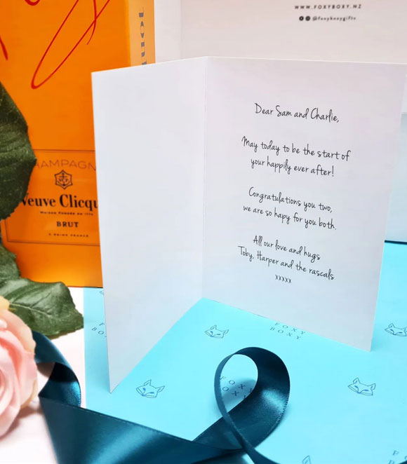 Wedding Gift Box with Card, FOXY BOXY Gift Baskets NZ