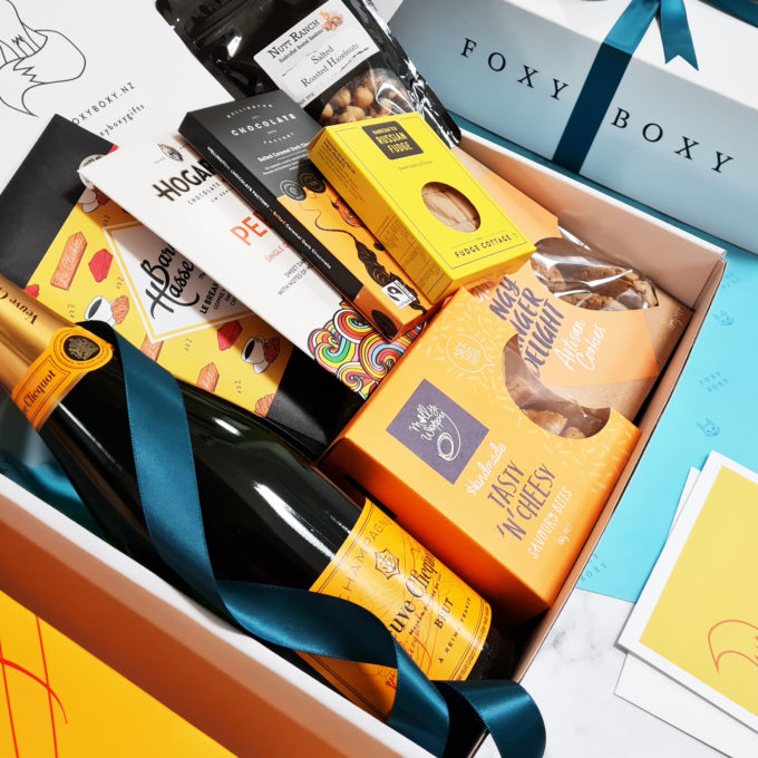 French Champagne Gift Hamper feturing Veuve Clicquot and NZ made artisan treats