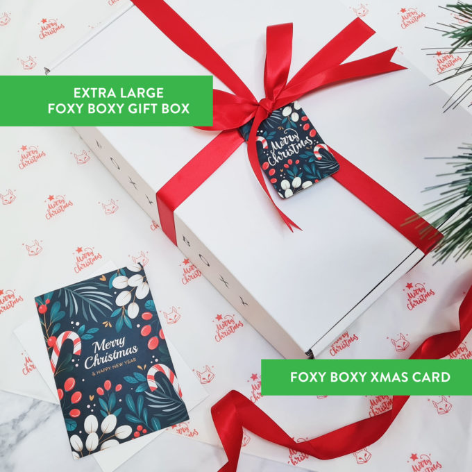 Extra Large FOXY BOXY Christmas gift box with Xmas card