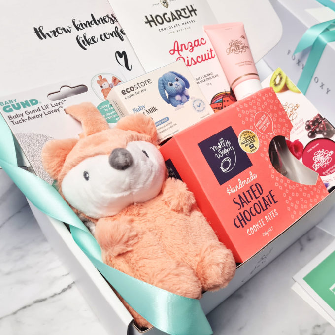 Mum and Bub, baby and new mum gift box by FOXY BOXY. Delivered New Zealand wide.