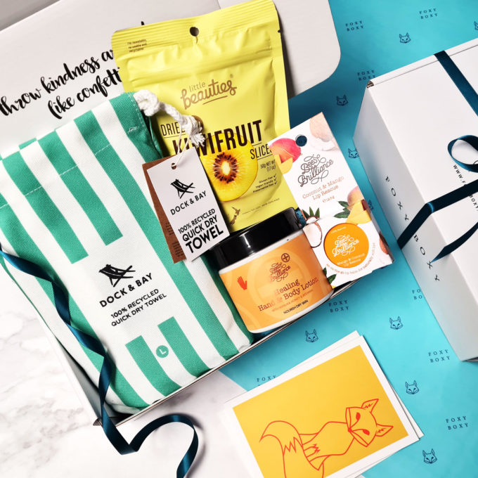 Summer Splash gift box by FOXY BOXY featuring a quick-dry towel