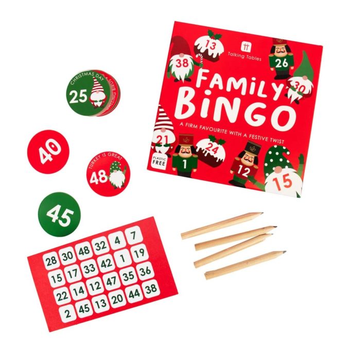 Family Bingo game from Talking Tables with a festive twist for Christmas.